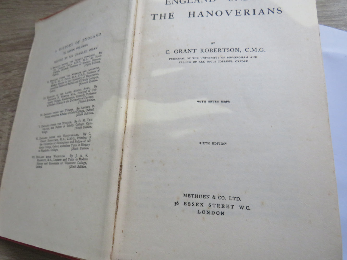 England Under The Hanoverians By C. Grant Robertson 1923