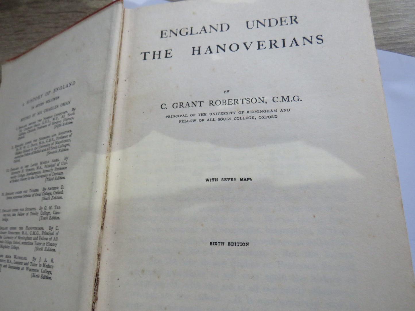England Under The Hanoverians By C. Grant Robertson 1923