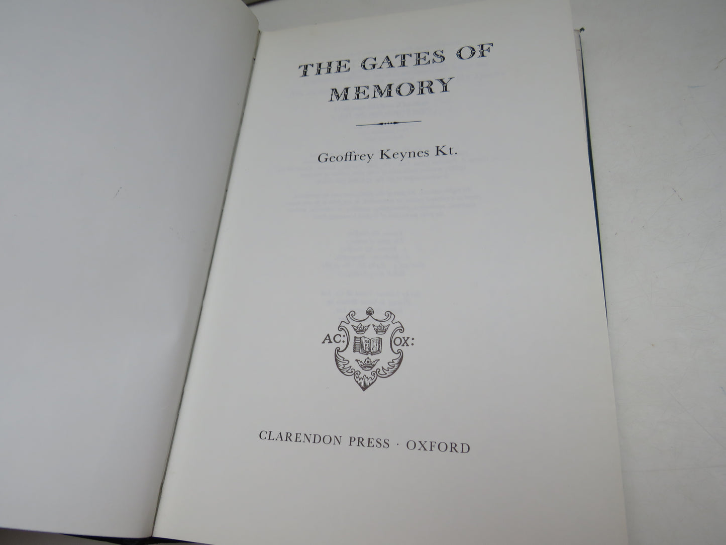The Gates of Memory By Geoffrey Keynes Kt. 1982 (Vintage Biography) book 3