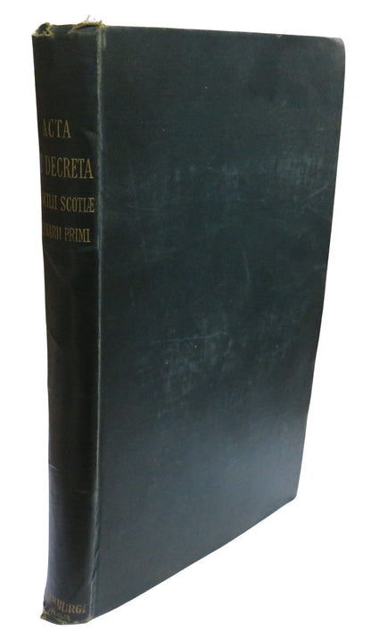 Acta Et Decreta Concilii Scotiae Plenarii Primi Post Redintegratam Hierarchiam Edinburgh 1888 book front cover