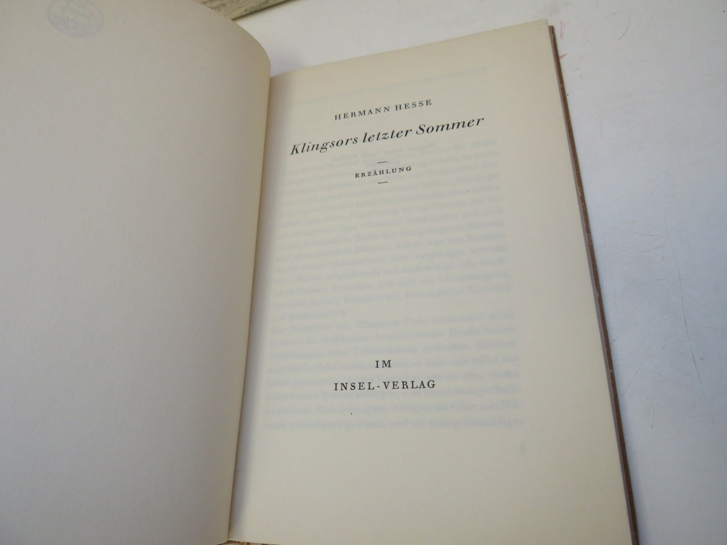 Klingsors Letzter Sommer By Hermann Hesse