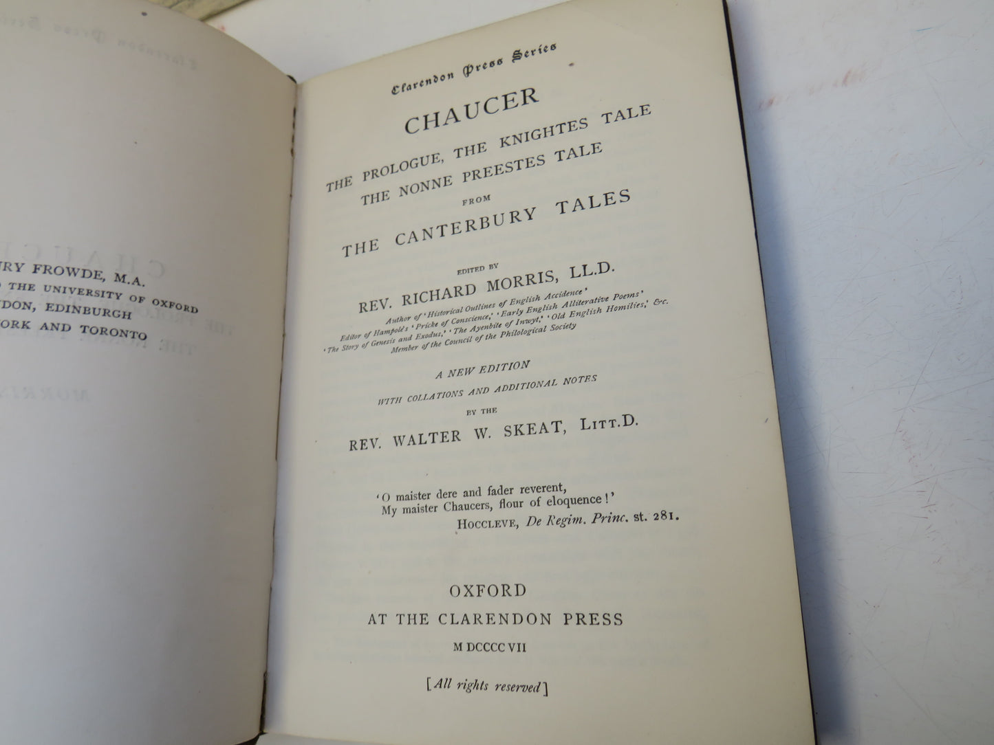 Chaucer The Prologue, The Knightes Tale The Nonne Preestes Tale From The Canterbury Tales 1907