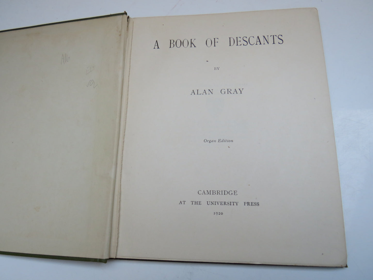 A Book of Descants by Alan Gray, 1920