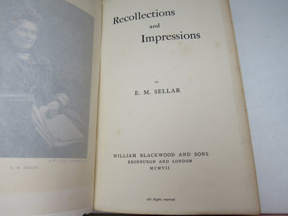 Recollections and Impressions By E. M. Sellar 1907 (Antique Memoir) book image 4