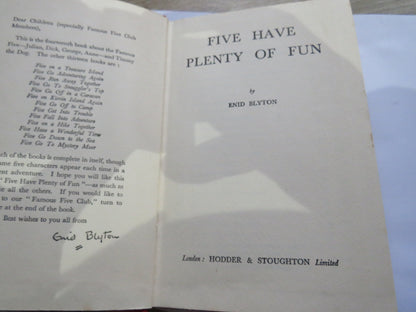 Five Have Plenty of Fun By Enid Blyton 1955 1st Edition book image 3