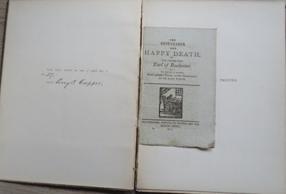 The Repentance and Happy Death of The Celebrated Earl of Rochester 1814 - The Nottingham Printed Cha book front cover