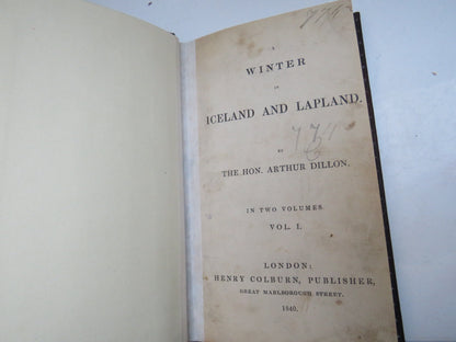 A Winter in Iceland and Lapland by The Hon Arthur Dillon, Two Volumes, 1840 book image 3