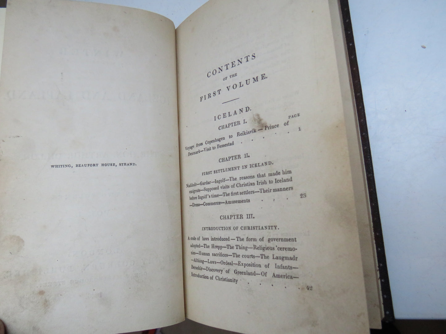 A Winter in Iceland and Lapland by The Hon Arthur Dillon, Two Volumes, 1840