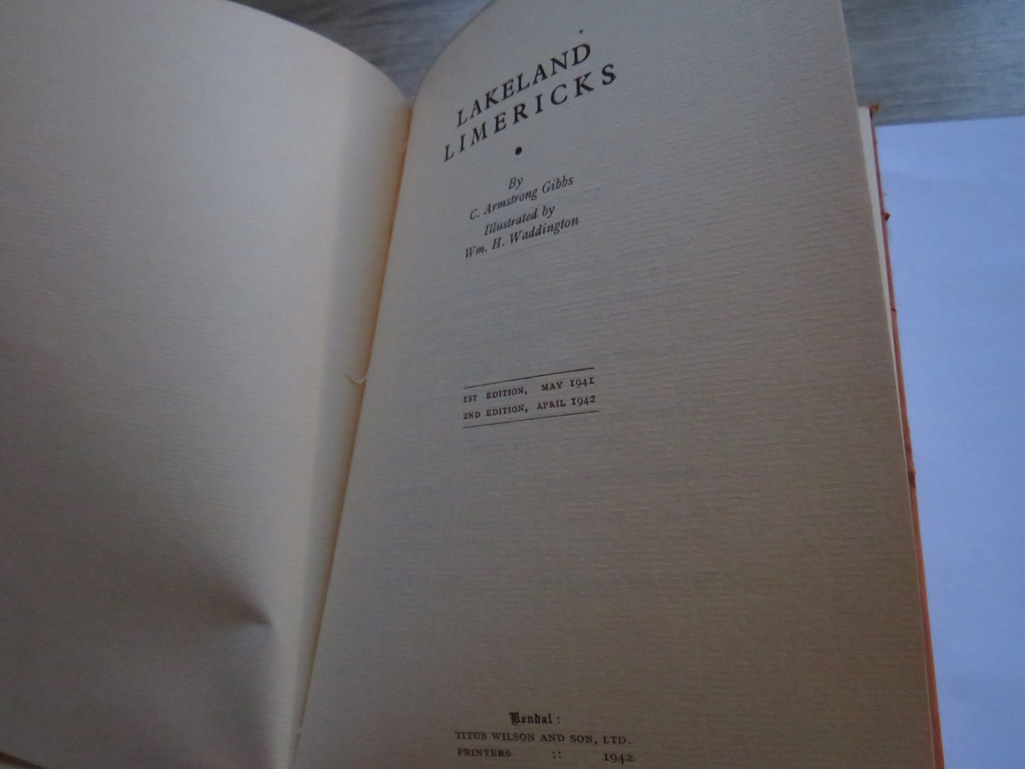 Lakeland Limericks by C. Armstrong Gibbs 1942