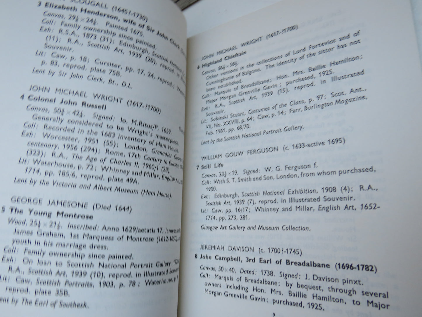 Exhibition of Scottish Painting From The Early 17th Century To The Early 20th Century Kelvingrove 1961