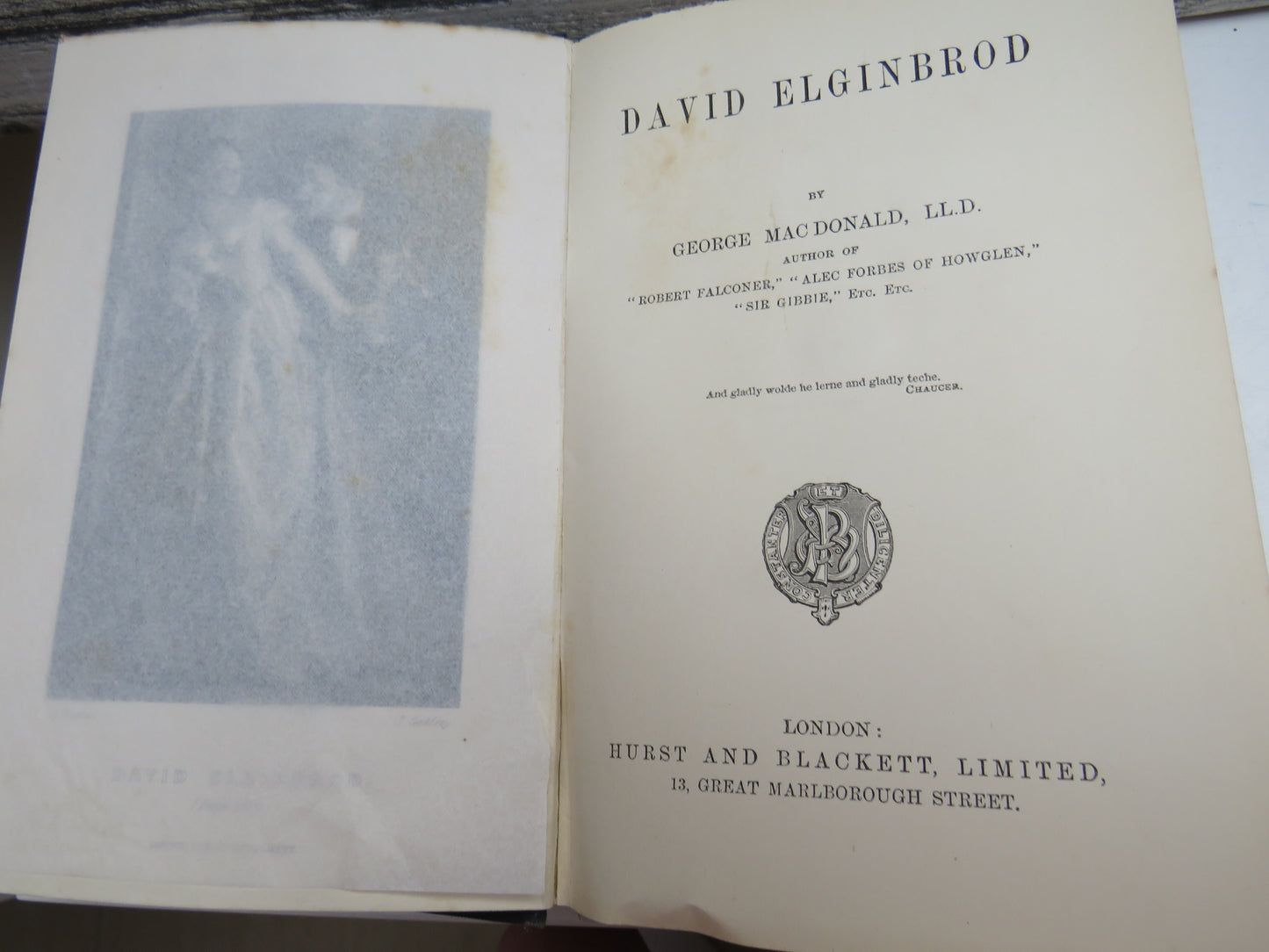 David Elginbrod By George MacDonald