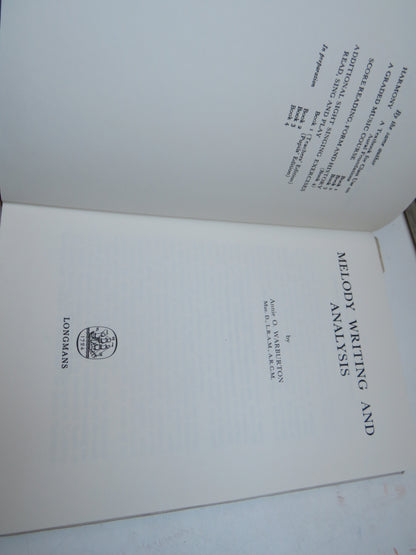 Melody Writing and Analysis By Annie O. Warburton 1965 book image 4