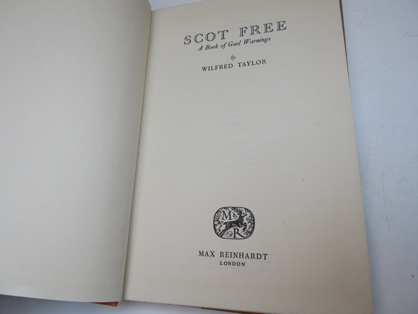 Scot Free A Book of Gael Warnings By Wilfred Taylor 1954