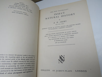 The New Naturalist Insect Natural History By A.D. Imms 1947 1st Edition book image 3