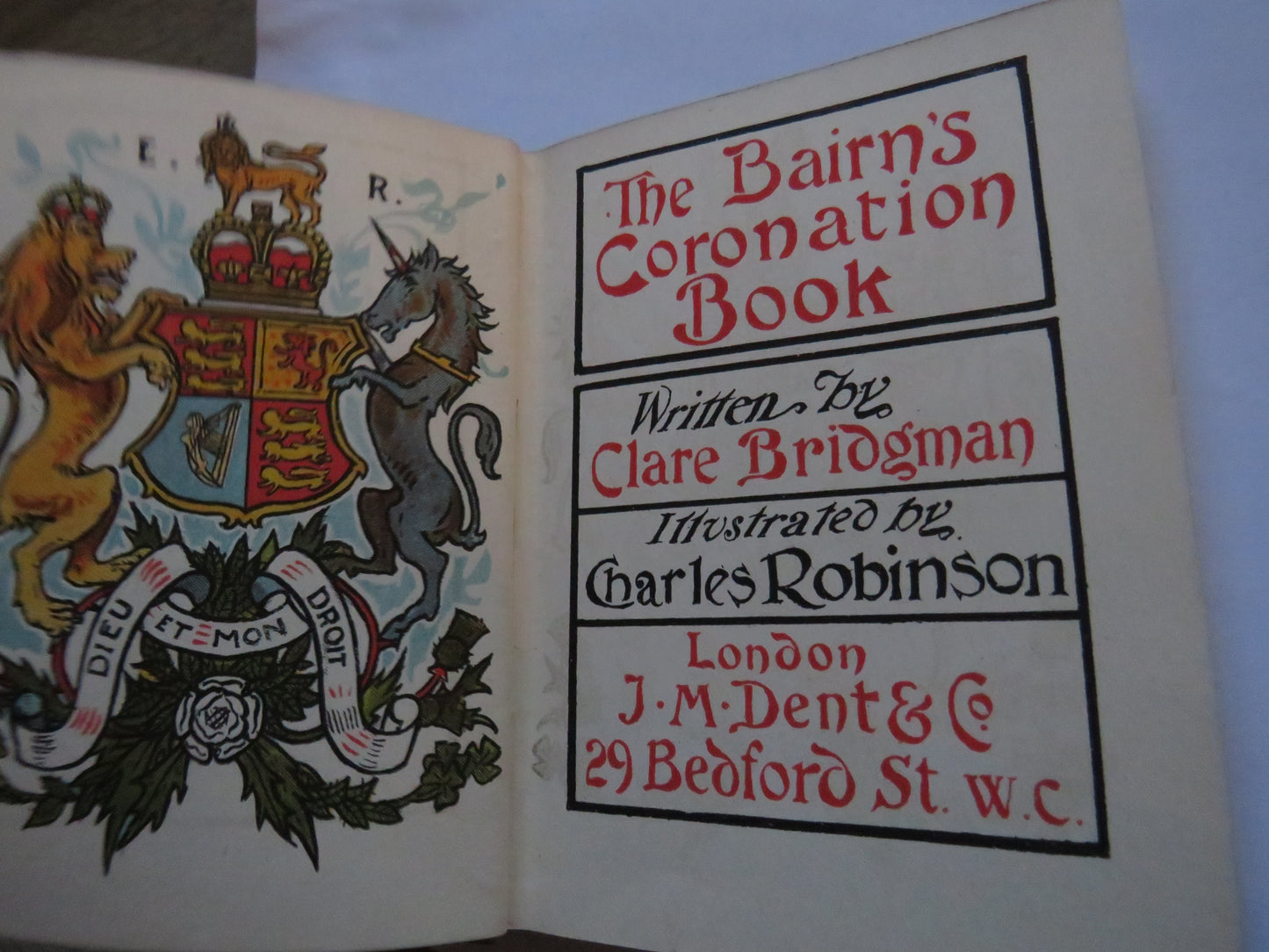 The Bairn's Coronation Book Written By Clare Bridgman