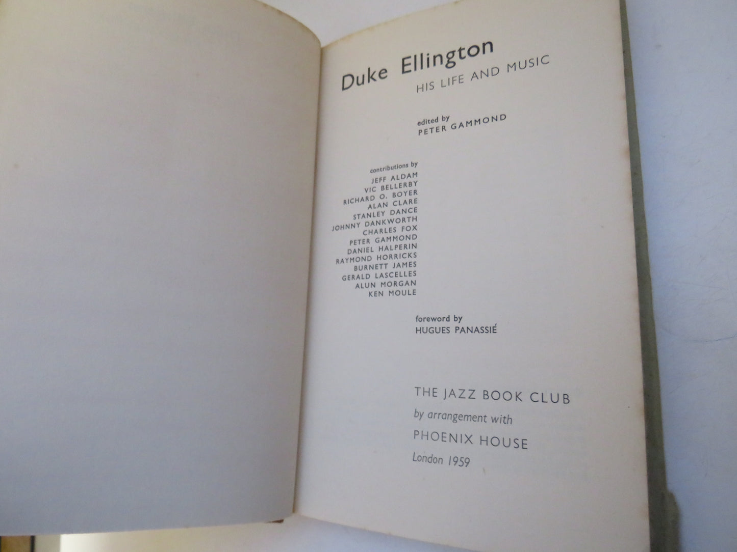 Duke Ellington His Life and Music Edited by Peter Gammond 1959