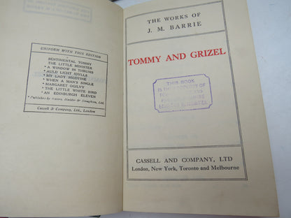 The Works of J. M. Barrie Tommy and Grizel book image 5