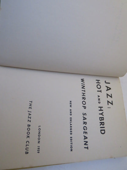 Jazz: Hot and Hybrid By Winthrop Sargeant 1959 The Jazz Book Club book image 3