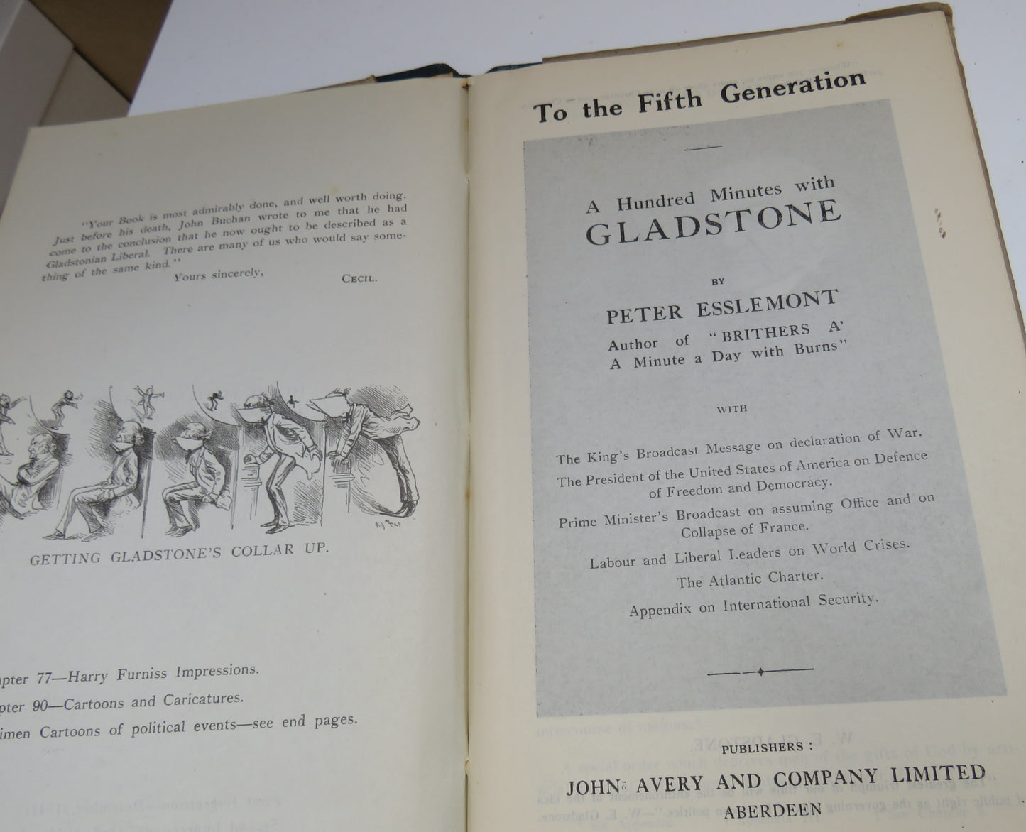 "To The Fifth Generation" A Hundred Minutes With Glasdstone . W.E.Gladstone A Story of Brotherhood In Action