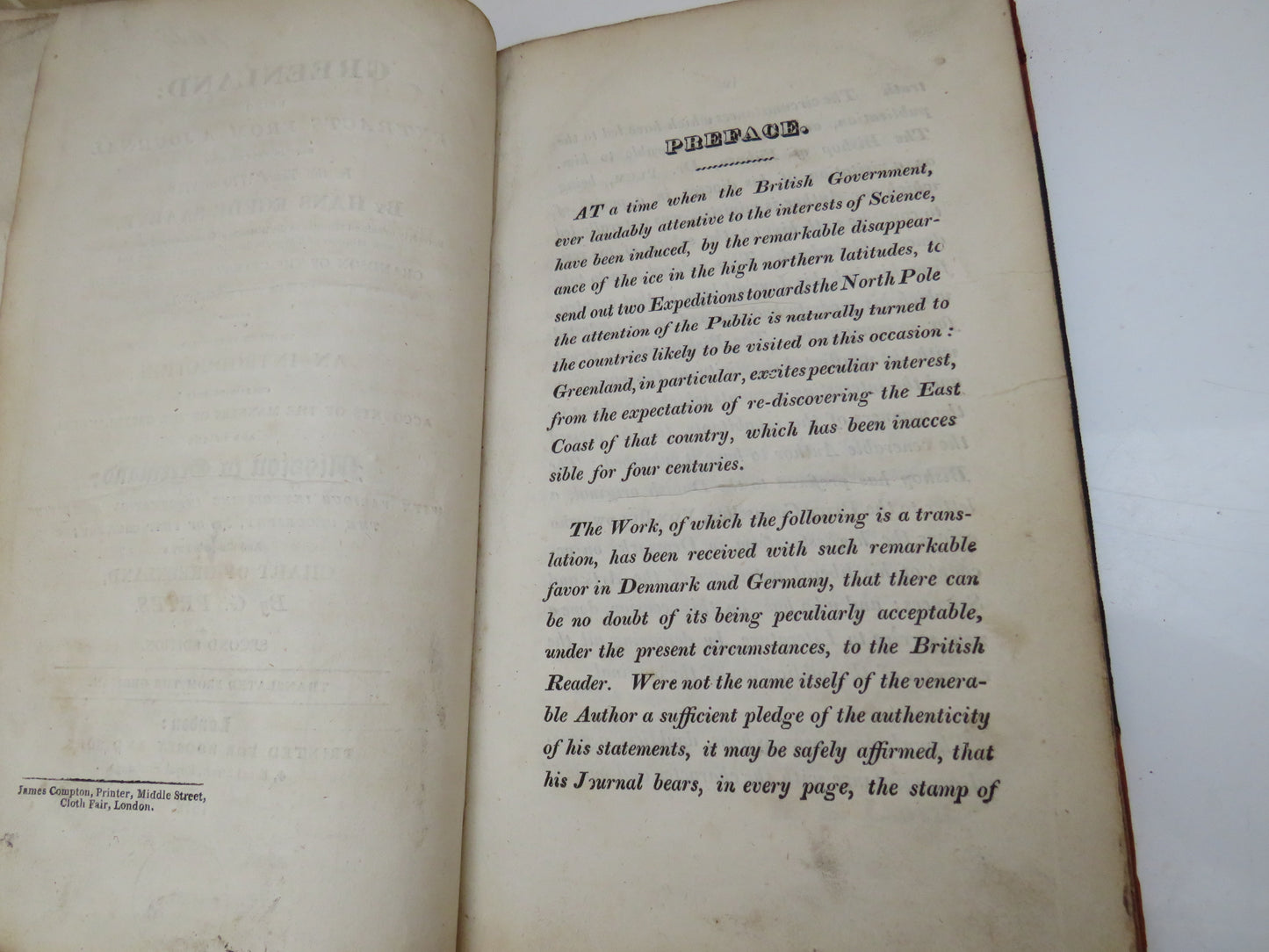 Greenland:  Being From Extracts From A Journal Kept In That Country In The Years 1770 to 1778 by Hans Egede Saabye, 1818