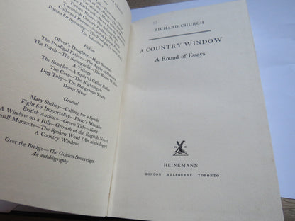 A Country Window A Round of Essays By Richard Church 1958 1st Edition book image 3