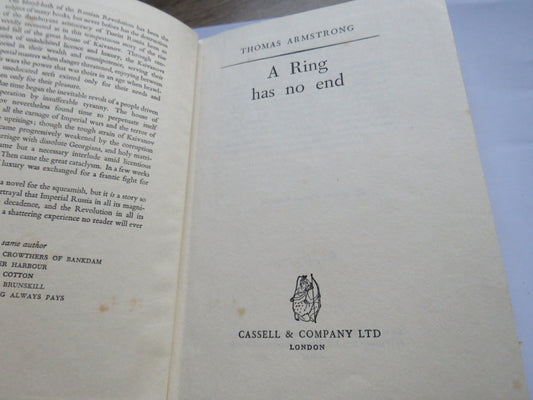 A Ring Has No End By Thomas Armstrong 1958 1st Edition