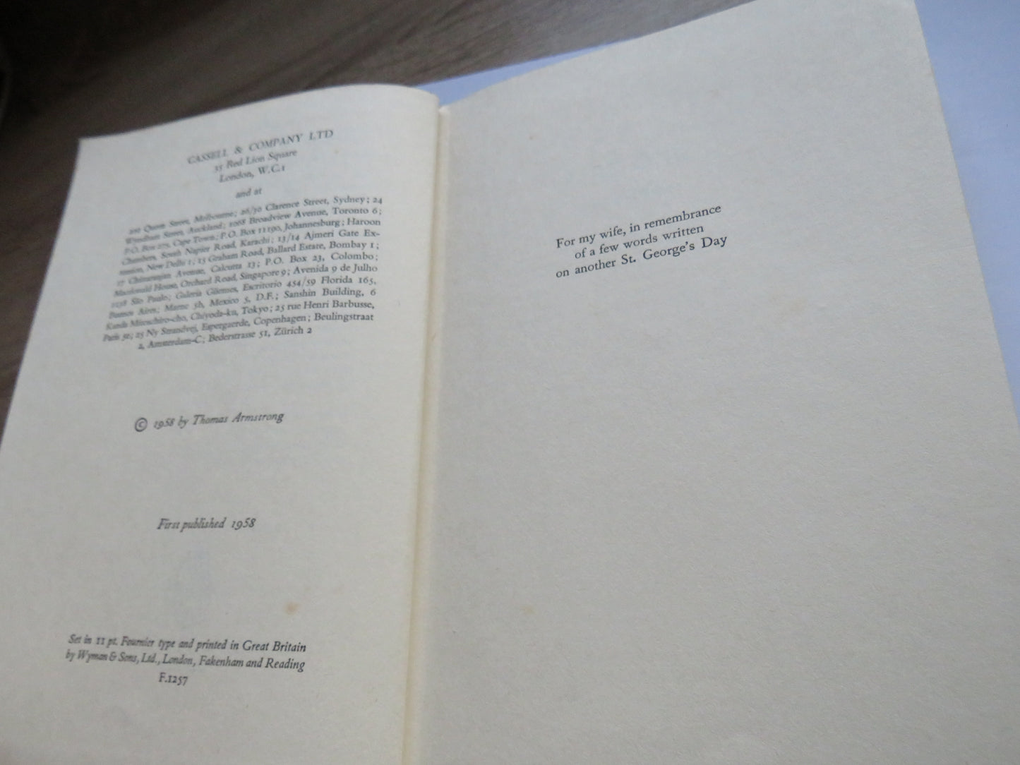 A Ring Has No End By Thomas Armstrong 1958 1st Edition