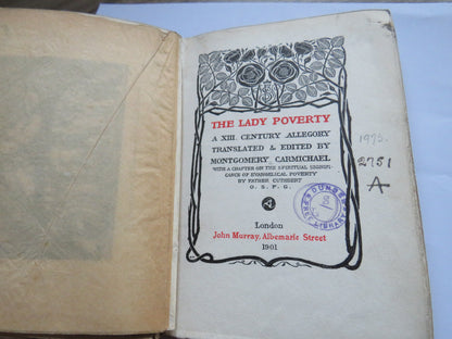 The Lady Poverty A XIII Century Allegory Translated & Edited By Montgomery Carmichael 1901 book image 3