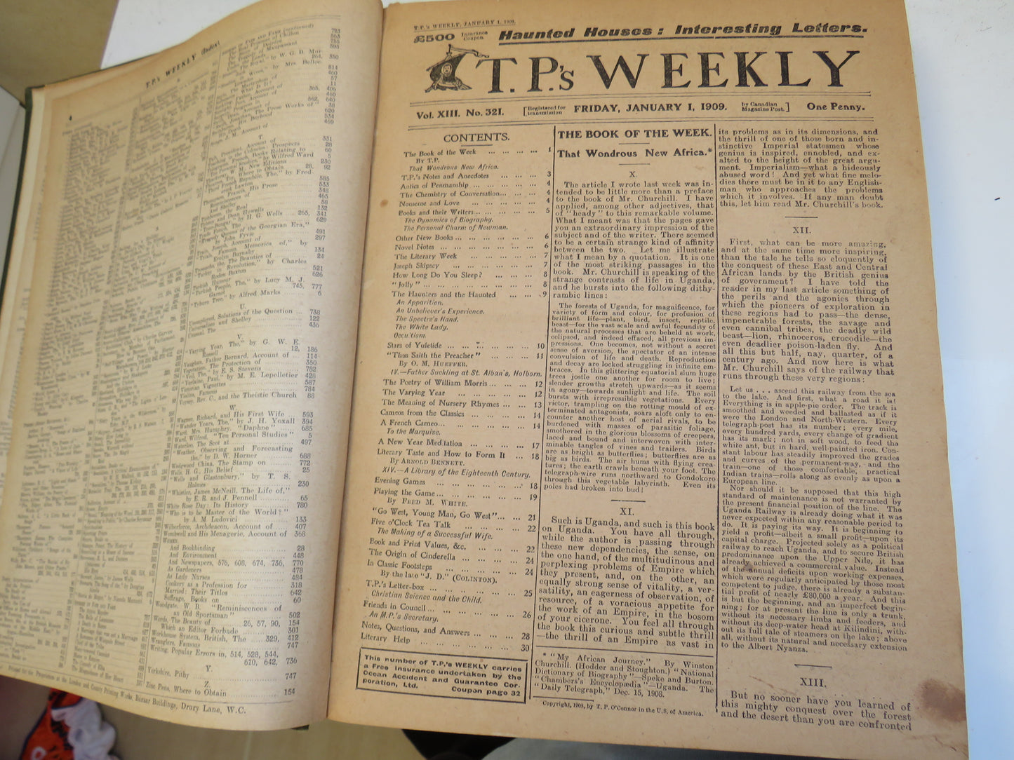 T.P.'s Weekly, Edited by T. P. O'Connor, M.P, Vol. XIII January 1st to June 25th 1909