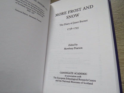 More Frost and Snow The Diary of Janet Burnet 1758-1795 Edited By Mowbray Pearson 1994 book image 3
