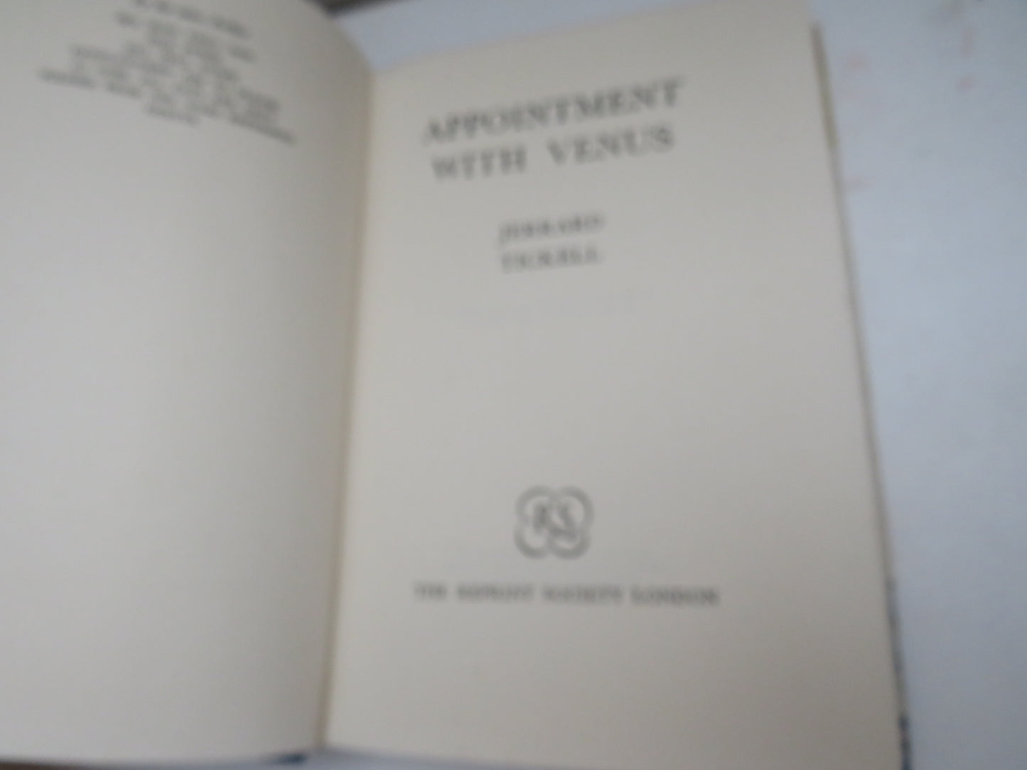 Appointment With Venus By Jerrard Tickell 1953 book image 3