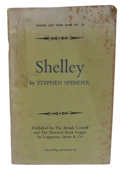 Shelley By Stephen Spender 1960 book front cover