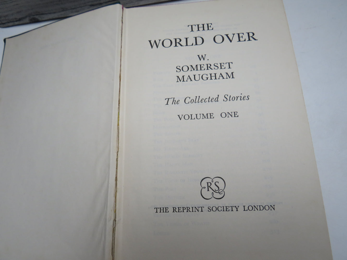 The World Over By W. Somerset Maugham The Collected Stories Volume One 1954