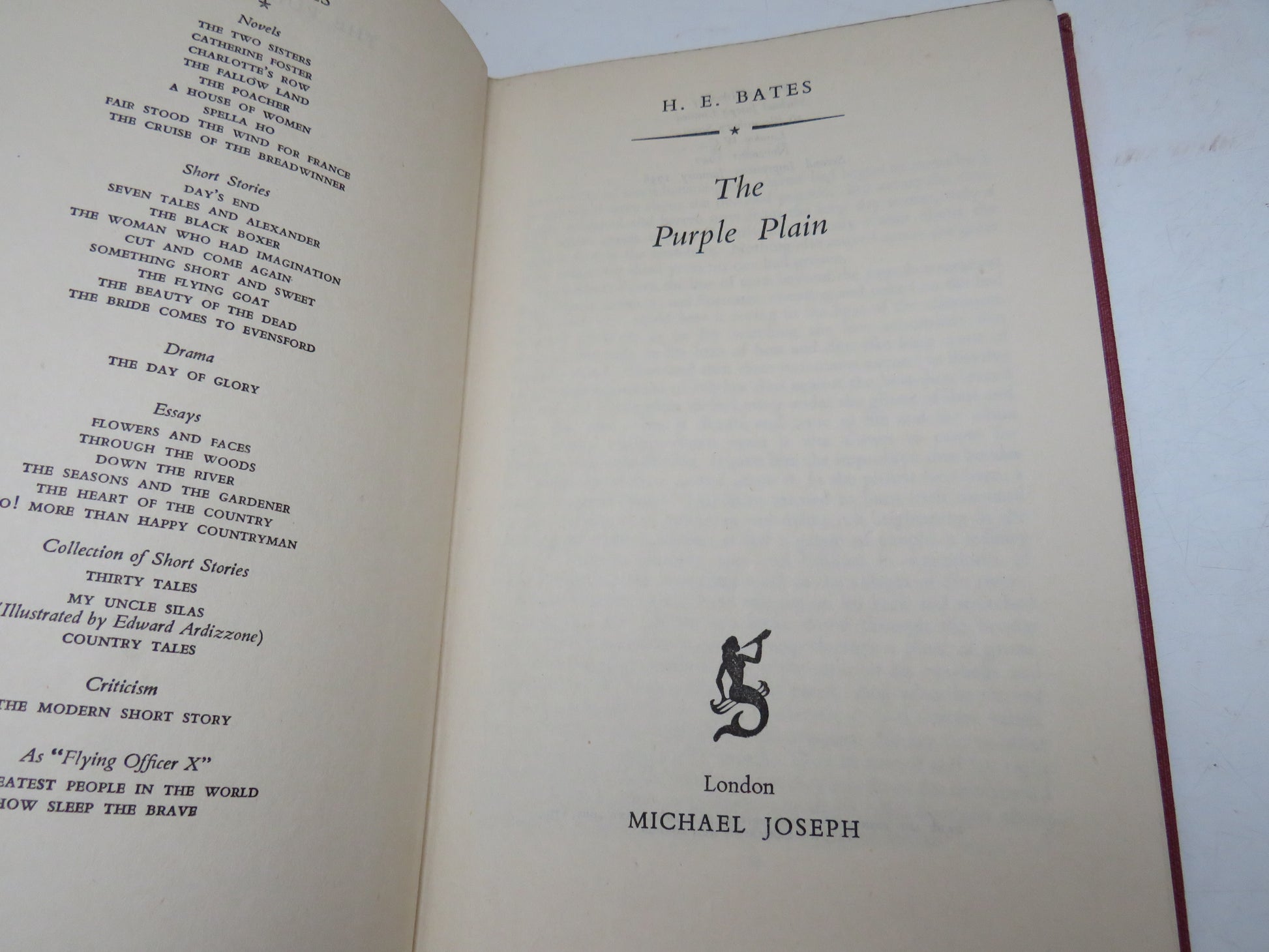 The Purple Plain By H.E. Bates 1948 book image 4