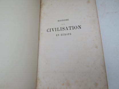 Historie De La Civilisation En Europe Par M. Guizot 1868 Antique French Book Nicely Bound book image 4