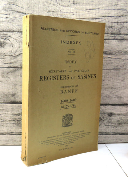 Registers and Records of Scotland Indexes No.18 Index To Secretary's and Particular Registers of Sas book front cover
