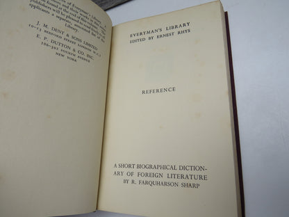 A Short Biographical Dictionary of Foreign Literature By R. Farquharson Sharp 1933