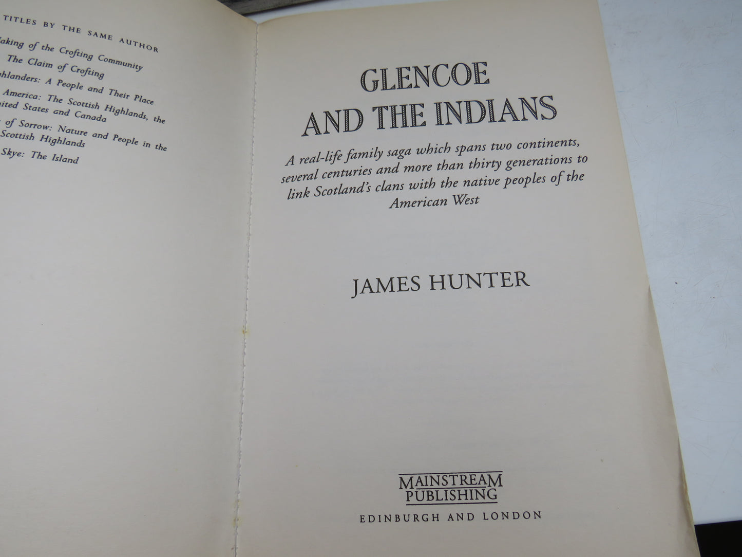 Glencoe and The Indians By James Hunter 1996