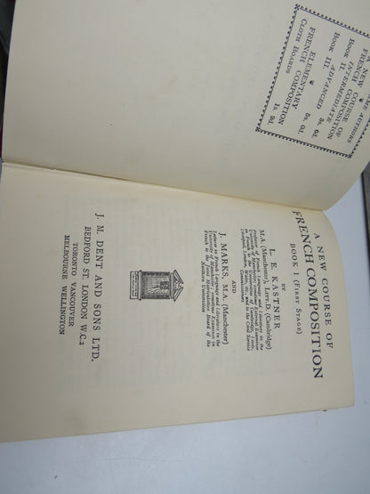 A New Course of French Composition Book I (First Stage) By L. E. Kastner and J. Marks 1931