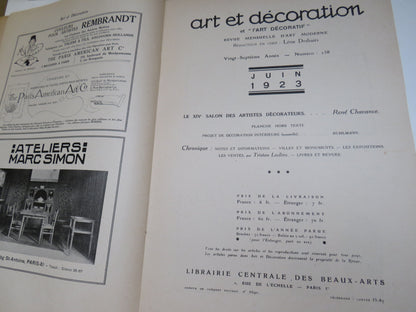 Art Et Decoration Juin 1923 Number - 258