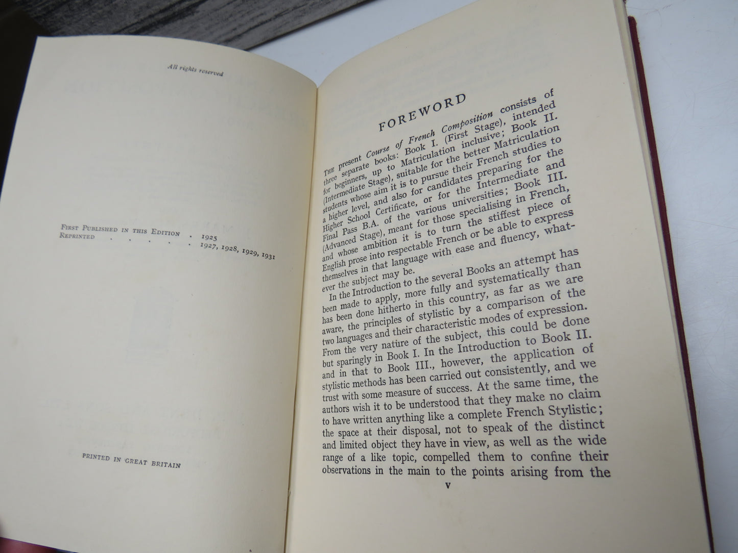 A New Course of French Composition Book I (First Stage) By L. E. Kastner and J. Marks 1931