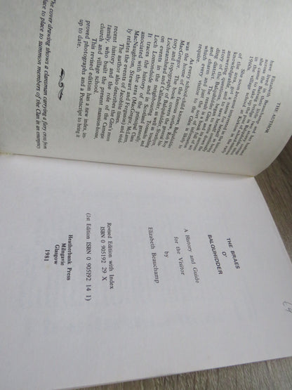The Braes O' Balquhidder An Historical Guide To The District  By Elizabeth Beauchamp 1981 book image 2