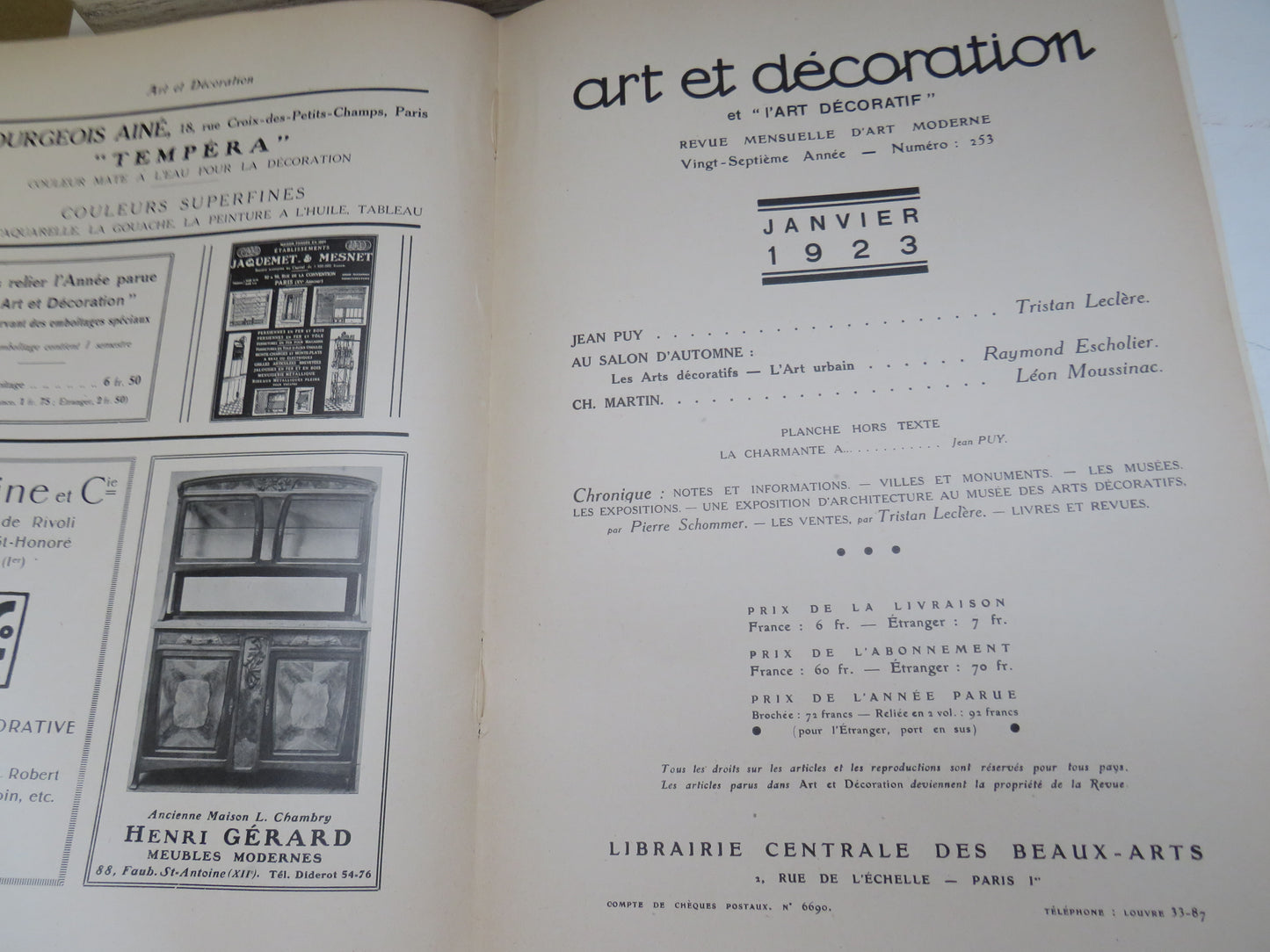 Art Et Decoration Janvier 1923 Number -253