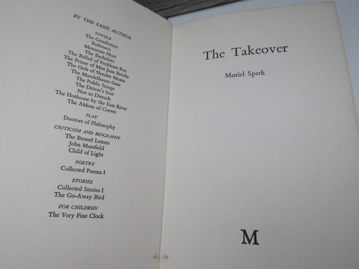 The Takeover By Muriel Spark 1976