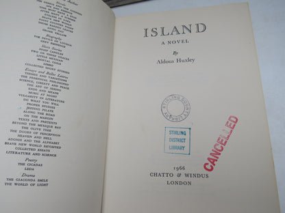 Island A Novel By Aldous Huxley 1966