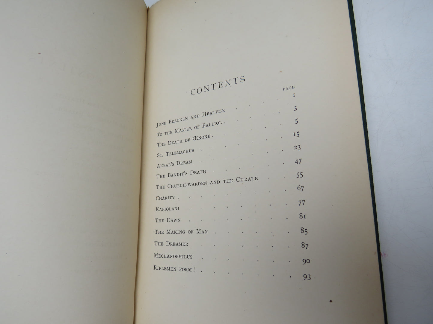 The Death of Cenone, Akbar's Dream, and Other Poems By Alfred Tennyson 1892