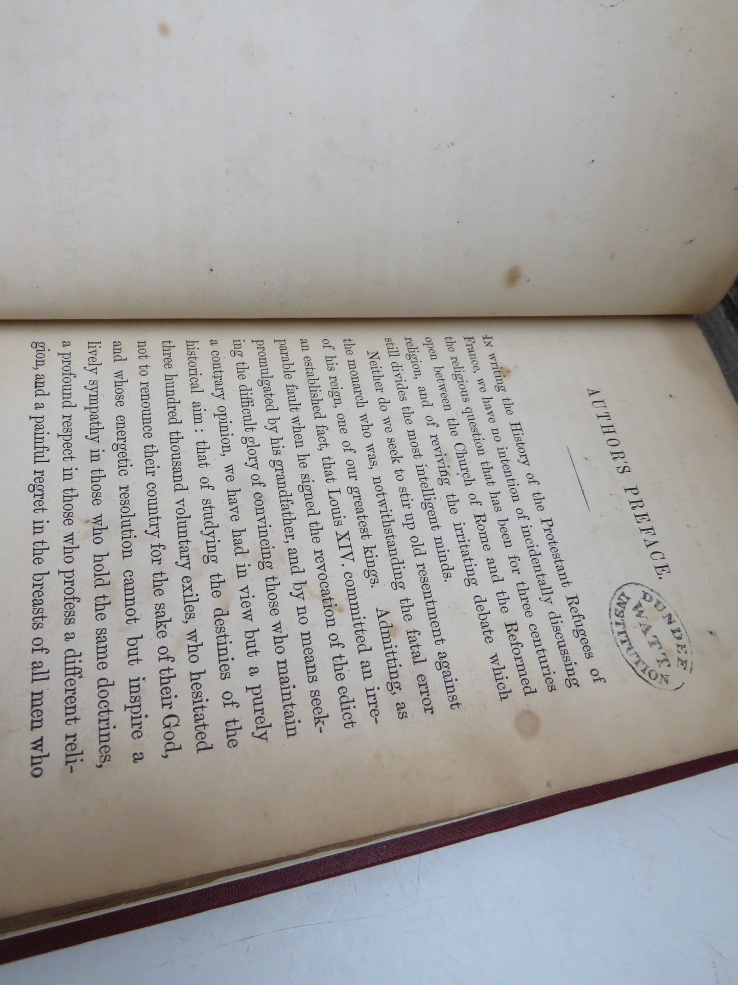 History of The French Protestant Refugees From The Revocation Of The Edict of Nantes To The Present Time By Charles Weiss 1854