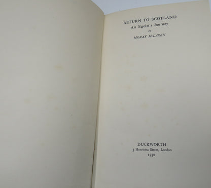 Return To Scotland An Egoist's Journey By Moray McLaren 1930 book image 4