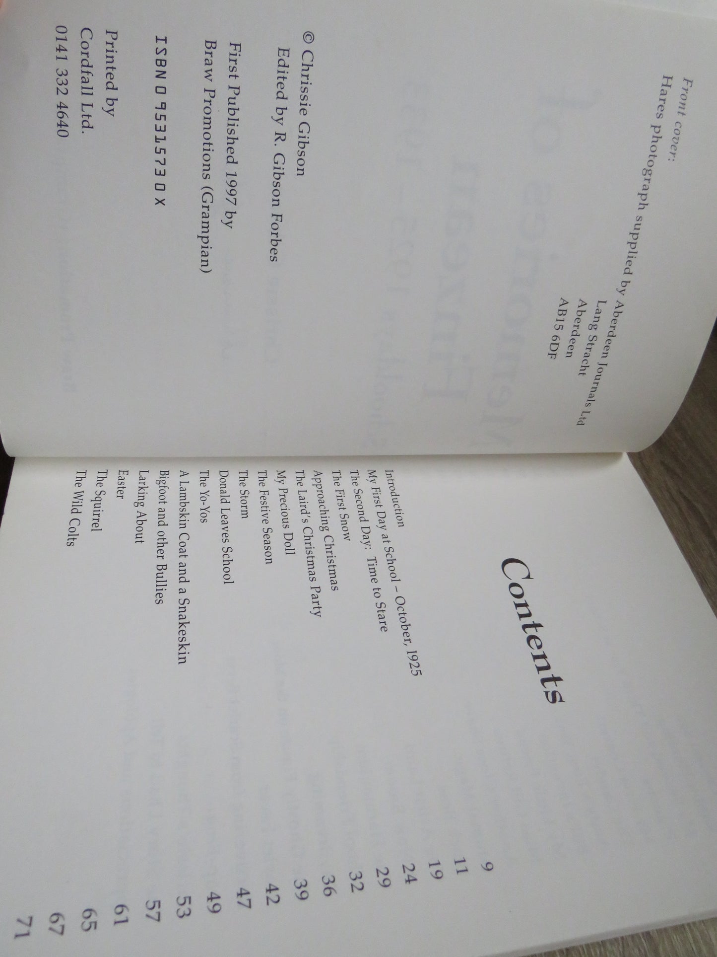 Memories of Finzean Schooldays 1925-1933 By Chrissie Gibson Author Signed