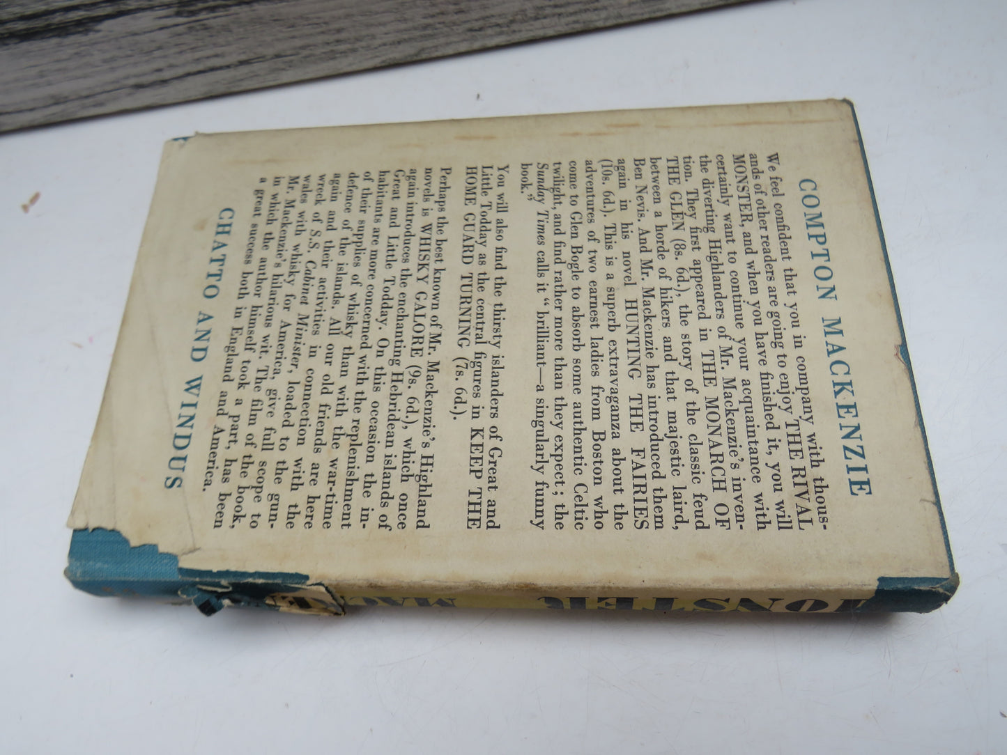 The Rival Monster By Compton Mackenzie 1952 1st Edition
